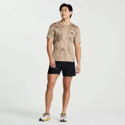 Hombre Saucony Camisetas*Hombre Explorer Short Sleeve Pewter Tie-Dye Print