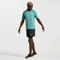 Hombre Saucony Camisetas*Hombre Pinnacle Short Sleeve Moss