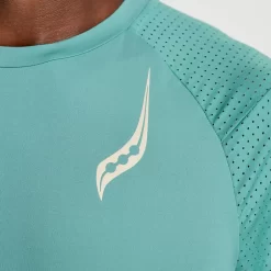Hombre Saucony Camisetas*Hombre Pinnacle Short Sleeve Moss