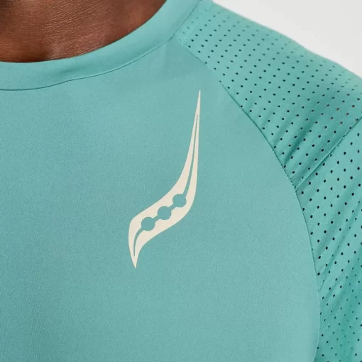 Hombre Saucony Camisetas*Hombre Pinnacle Short Sleeve Moss