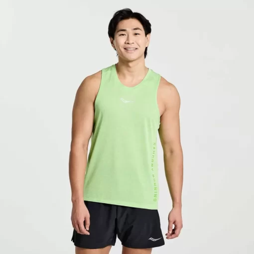 Hombre Saucony Camisetas*Hombre Stopwatch Graphic Singlet Invader Heather Graphic