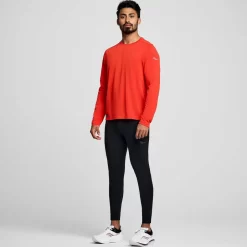 Hombre Saucony Camisetas*Hombre Stopwatch Long Sleeve Infrared