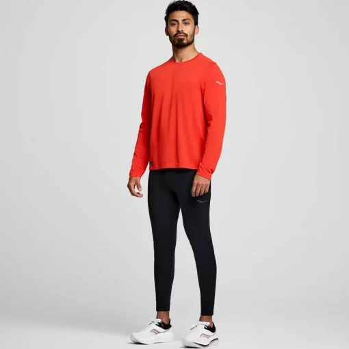 Hombre Saucony Camisetas*Hombre Stopwatch Long Sleeve Infrared