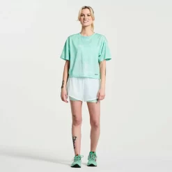 Mujer Saucony Camisetas*Mujer Elevate Short Sleeve Atmos Tie-Dye Print