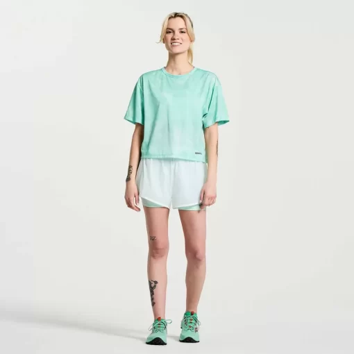 Mujer Saucony Camisetas*Mujer Elevate Short Sleeve Atmos Tie-Dye Print