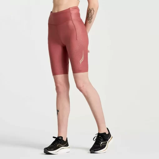 Mujer Saucony Mallas Y Shorts*Mujer Pinnacle 8" Tight Short Apple Butter