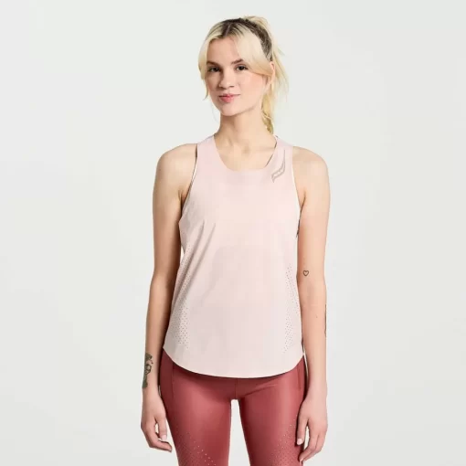 Mujer Saucony Camisetas*Mujer Pinnacle Tank Sepia Rose
