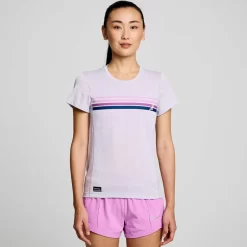 Mujer Saucony Camisetas*Mujer Stopwatch Graphic Short Sleeve Mauve Graphic