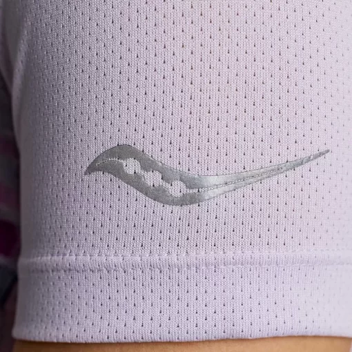 Mujer Saucony Camisetas*Mujer Stopwatch Graphic Short Sleeve Mauve Graphic