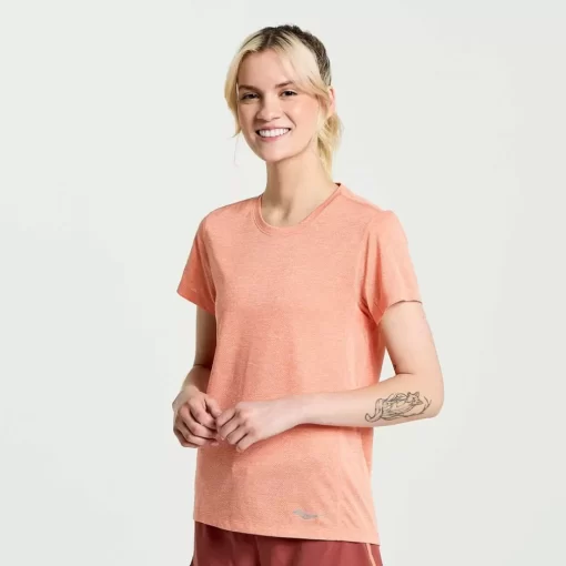 Mujer Saucony Camisetas*Mujer Stopwatch Short Sleeve Zenith Heather