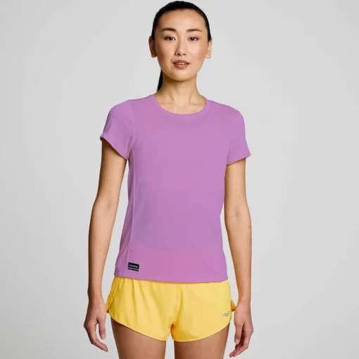 Mujer Saucony Camisetas*Mujer Stopwatch Short Sleeve Grape Heather