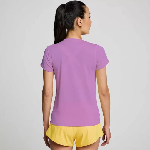 Mujer Saucony Camisetas*Mujer Stopwatch Short Sleeve Grape Heather
