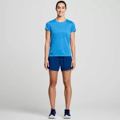 Mujer Saucony Camisetas*Mujer Stopwatch Short Sleeve Bluelight Heather
