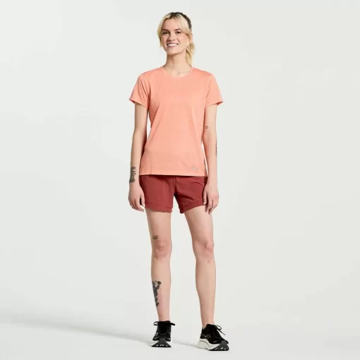 Mujer Saucony Camisetas*Mujer Stopwatch Short Sleeve Zenith Heather
