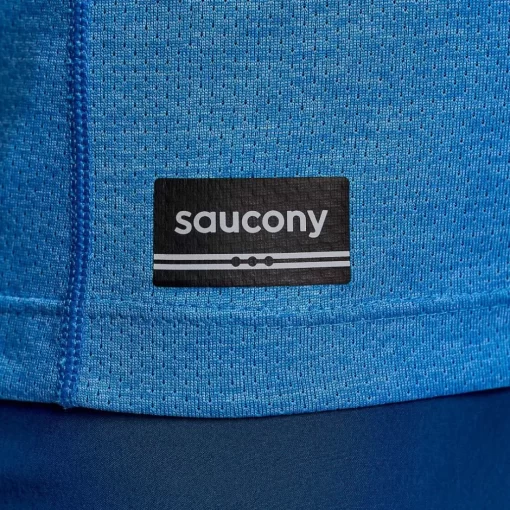 Mujer Saucony Camisetas*Mujer Stopwatch Short Sleeve Bluelight Heather